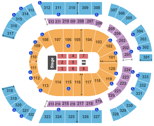 Bridgestone Arena Endstage 4 Seating Chart