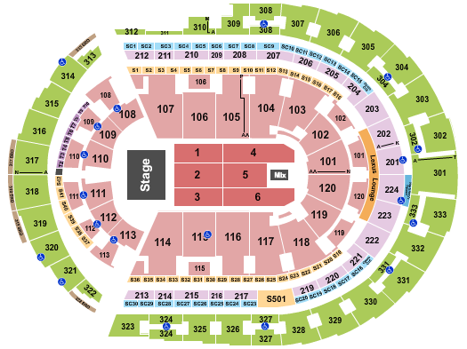 Bridgestone Arena Endstage 5 Seating Chart