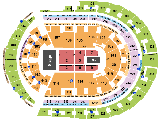 Bridgestone Arena Endstage 7 Seating Chart