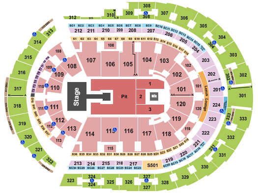 Bridgestone Arena Endstage Pit 4 Seating Chart
