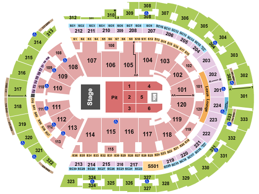 Bridgestone Arena Endstage Pit Seating Chart