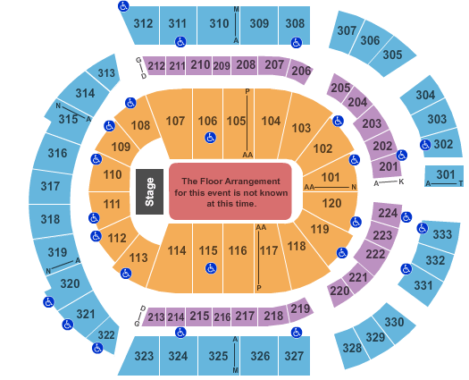 seating chart for Bridgestone Arena - Generic Floor - eventticketscenter.com