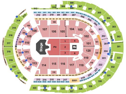 Bridgestone Arena Ghost Seating Chart