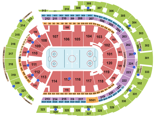 Bridgestone Arena Hockey Rows Seating Chart