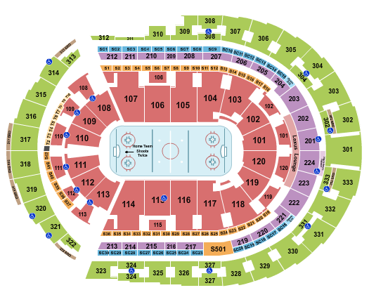 Bridgestone Arena Hockey Rows Seating Chart