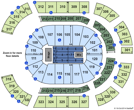 Bridgestone Arena James Taylor Seating Chart