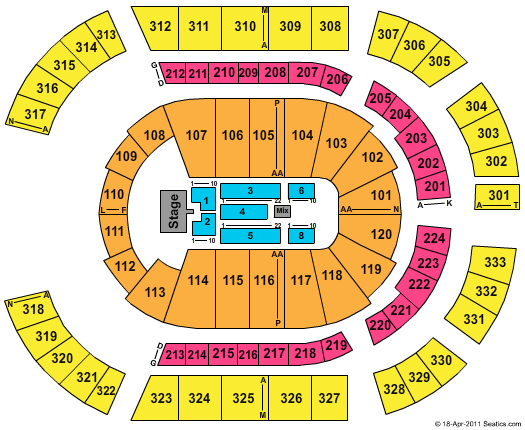 Bridgestone Arena Journey Seating Chart