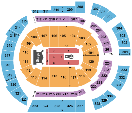 Bridgestone Arena Kiss Seating Chart
