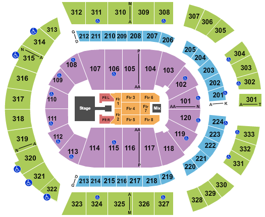 Bridgestone Arena Kane Brown Seating Chart