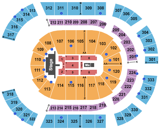Bridgestone Arena Kid Rock Seating Chart