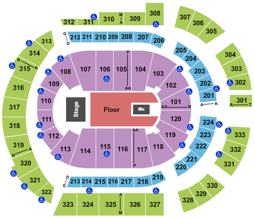 Bridgestone Arena Seating Map