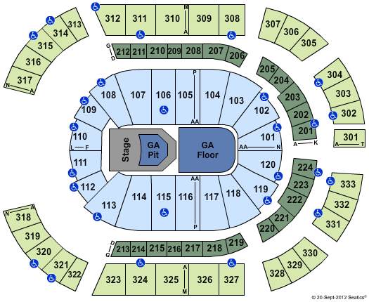 Bridgestone Arena Lady Gaga Seating Chart