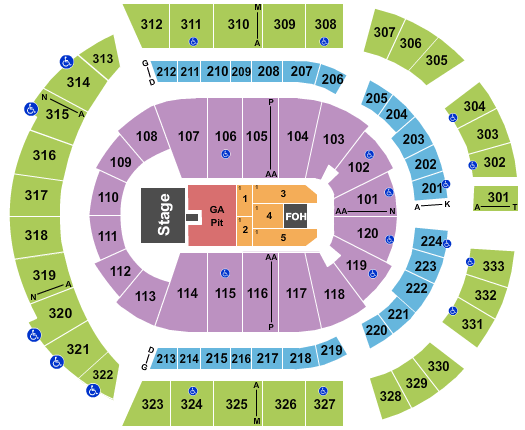 Bridgestone Arena Nashville Tennessee Seating Chart