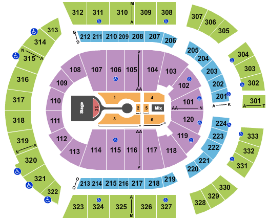 Bridgestone Arena Michael Buble 1 Seating Chart