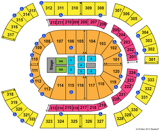 Bridgestone Arena Miranda Lambert Seating Chart