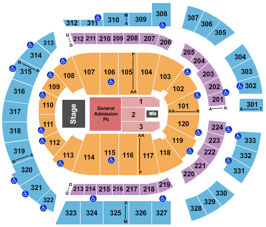 Bridgestone Arena My Chemical Romance Seating Chart