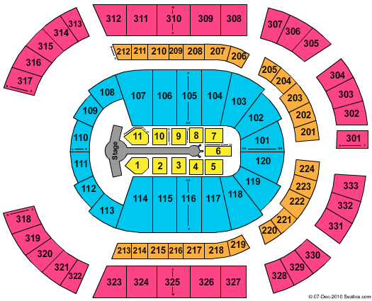 Bridgestone Arena NKOTBSB Seating Chart