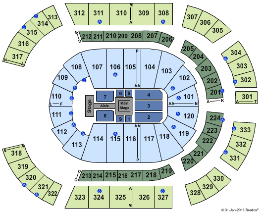 Bridgestone Arena Endstage 3 Seating Chart