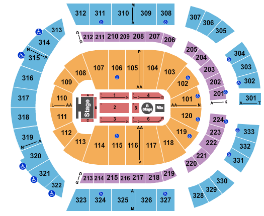 Bridgestone Arena NKOTB Seating Chart