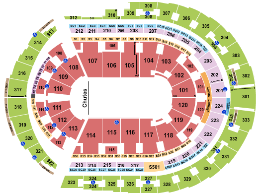 Bridgestone Arena PBR Seating Chart