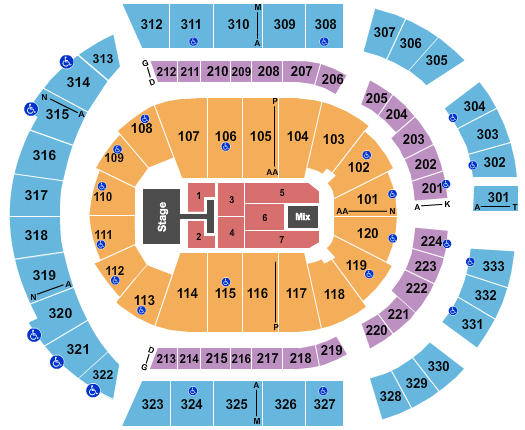 Bridgestone Arena Rascal Flatts Seating Chart