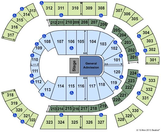 Bridgestone Arena Korn & Rob Zombie Seating Chart