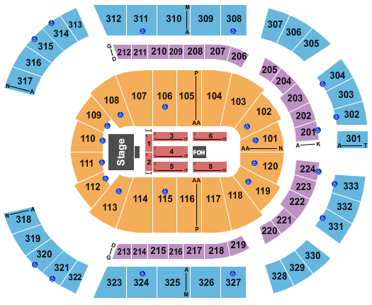 Bridgestone Arena Rod Stewart Seating Chart