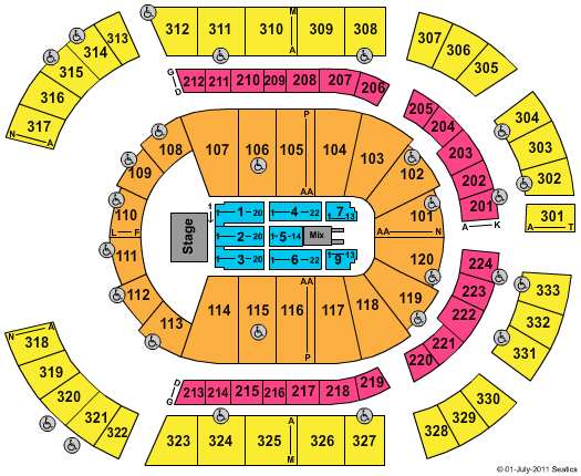 Bridgestone Arena SADE Seating Chart