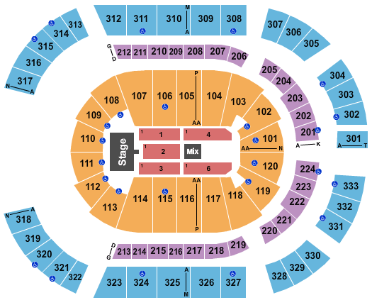 Bridgestone Arena Sugarland Seating Chart