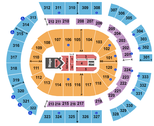 Bridgestone Arena The Lumineers Seating Chart