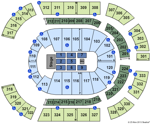 Bridgestone Arena TSO Seating Chart