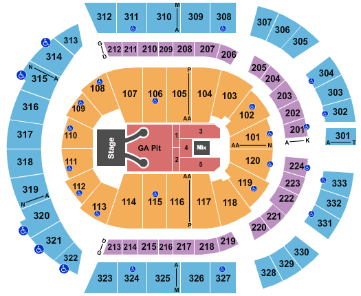 Bridgestone Arena Zac Brown Band 2020 Seating Chart