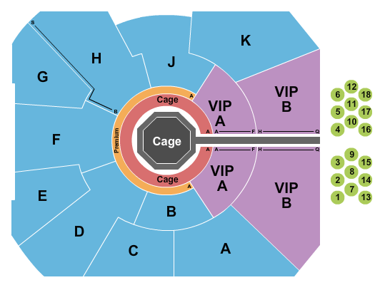 Brilliance Ballroom at Ameristar Casino - St. Charles MMA Seating Chart