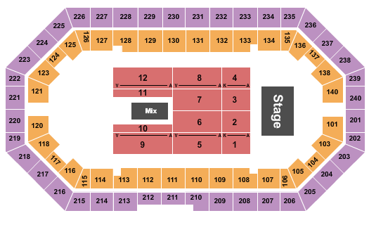 Broadbent Arena Endstage Seating Chart