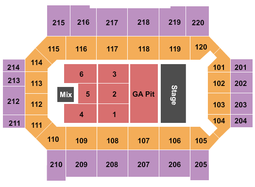 Broadmoor World Arena Endstage GA Pit Seating Chart