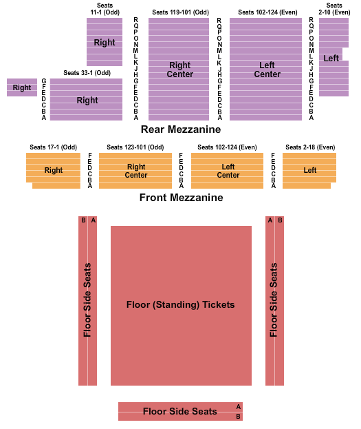Broadway Theatre - New York Seating Map