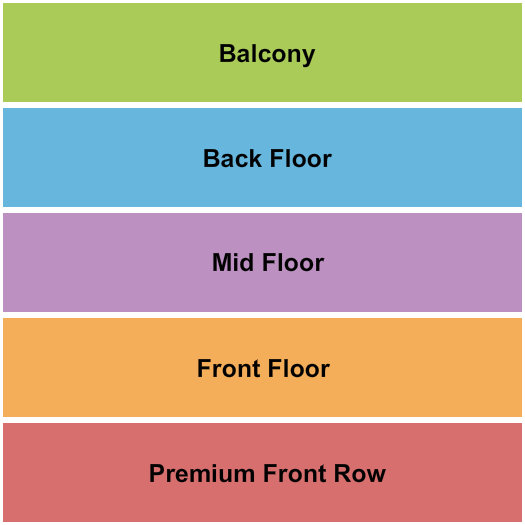 Bronson Centre Theatre GA Floor/GA Balcony Seating Chart