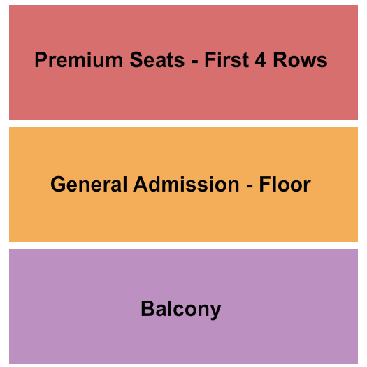 Bronson Centre Theatre GA/Prem/Balc Seating Chart