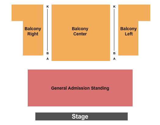 Bronson Centre Theatre GA Floor/RSV Balc Seating Chart