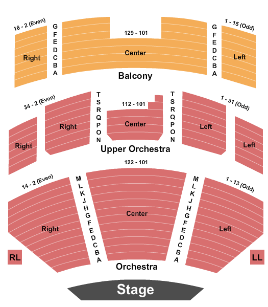 Harvey Theatre at Brooklyn Academy of Music Seating Map