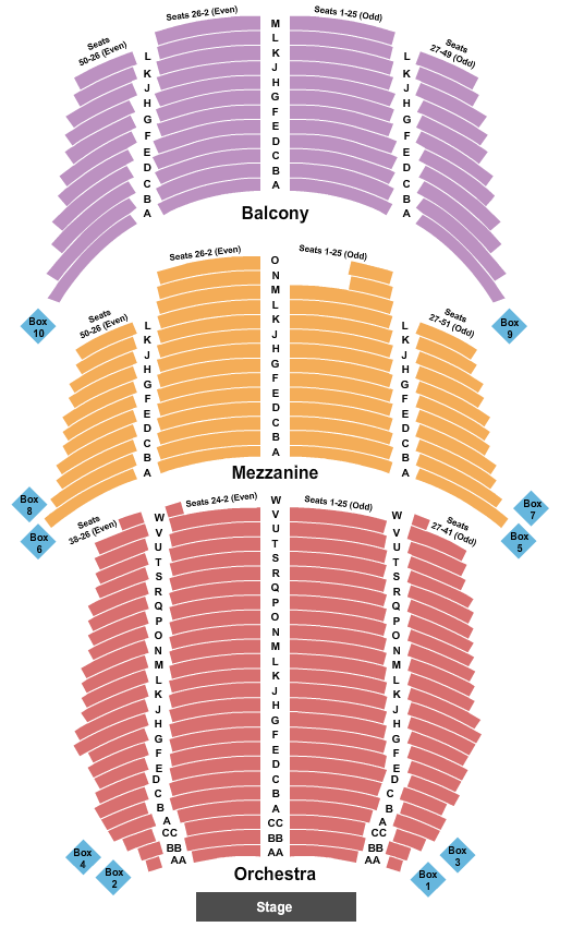 Howard Gilman Opera House at Brooklyn Academy of Music End Stage Seating Chart
