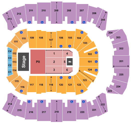 Brookshire Grocery Arena Endstage Pit 2 Seating Chart