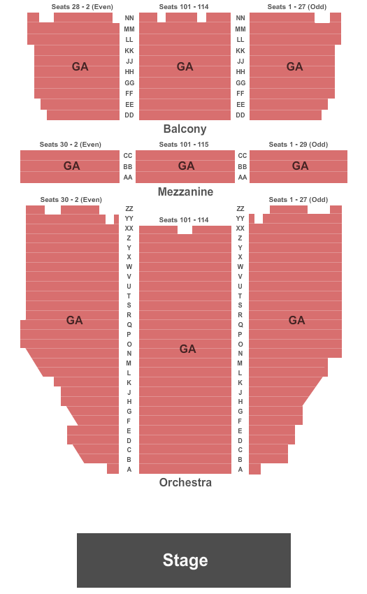 Broome County Forum General Admission Seating Chart