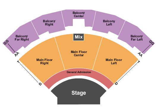 Brown County Music Center Endstage w/ GA Seating Chart