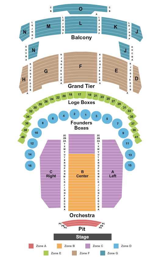 Brown Theater at Wortham Center Endstage - IntZone Seating Chart