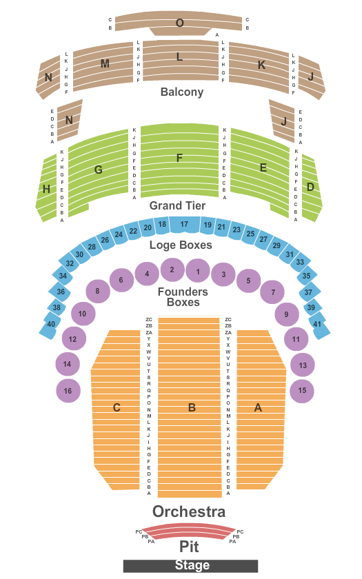 Brown Theater at Wortham Center End Stage Seating Chart