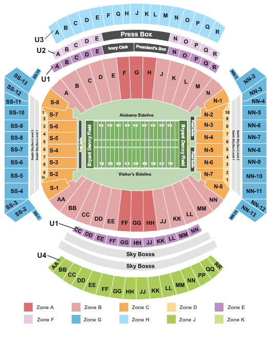 bryant denny stadium tickets tuscaloosa al event alabama seating chart bryant denny