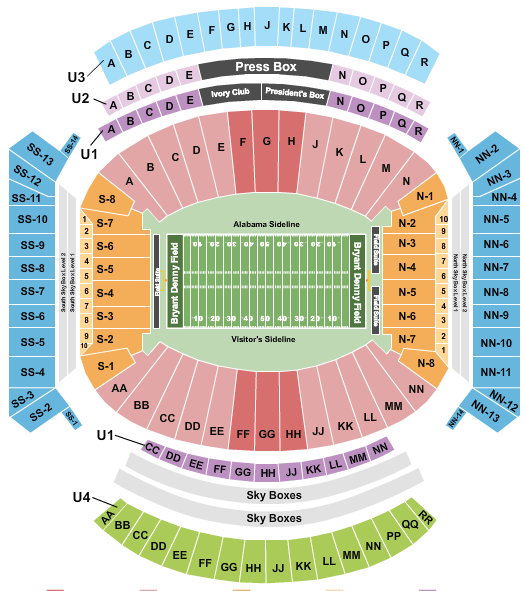 Bryant Denny Seating Chart View