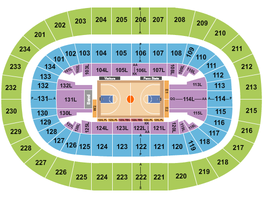 Bryce Jordan Center Basketball - College Seating Chart