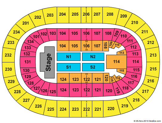 Bryce Jordan Center End Stage Zone Seating Chart